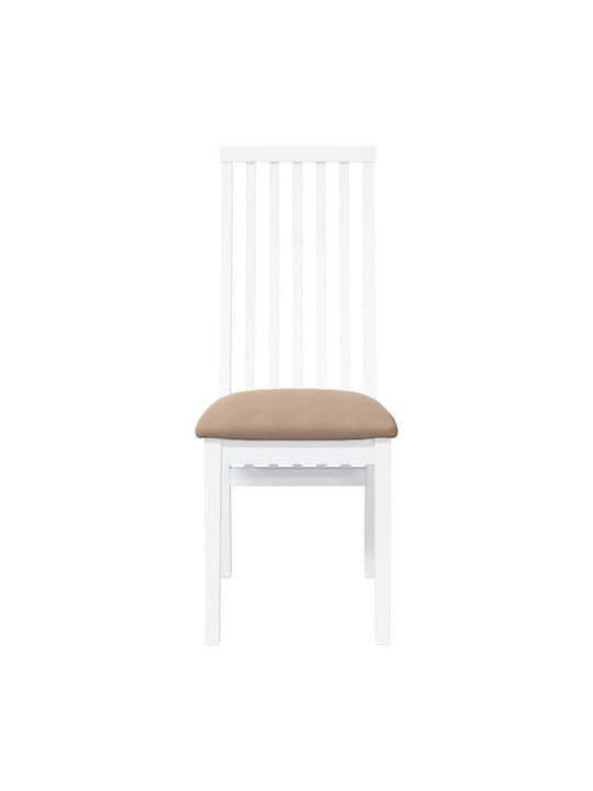 Dining Room Wooden Chair White 41x48.5x101cm 2pcs