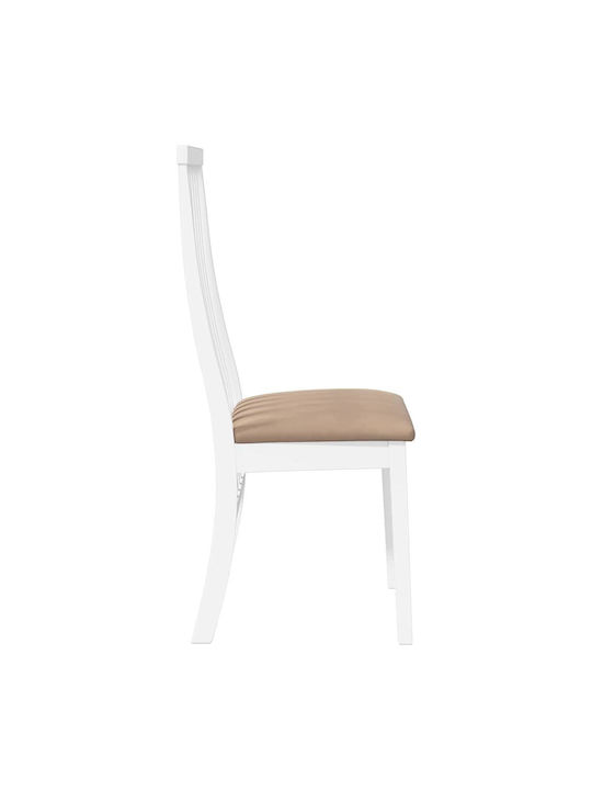 Dining Room Wooden Chair White 41x48.5x101cm 2pcs