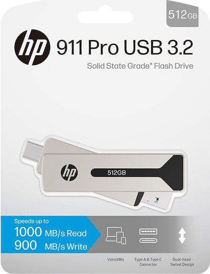 HP 911 Pro 512GB USB 2.0 Stick Argintiu