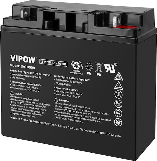 Vipow UPS Battery with Capacity 25Ah and Voltage 12V 1pcs