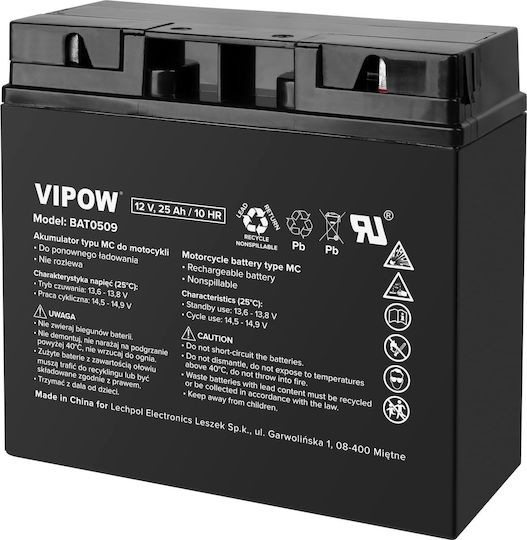 Vipow UPS Battery with Capacity 25Ah and Voltage 12V 1pcs