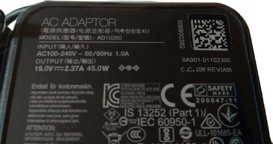 Asus Laptop Charger 45W 19V for Asus