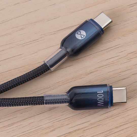 Forever USB 2.0 Cable USB-C Male - USB-C 100W PD Black 1m
