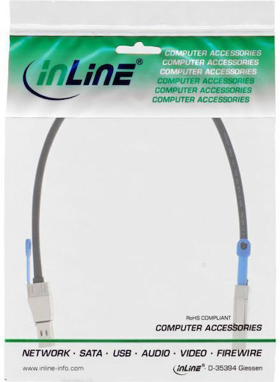 InLine Mini SAS - Mini SAS Cable 50cm Μαύρο (27638A)