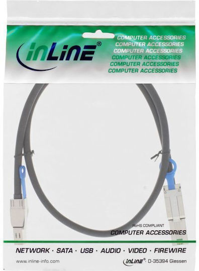 InLine Mini SAS - Mini SAS Cable 100cm Μαύρο (27639B)