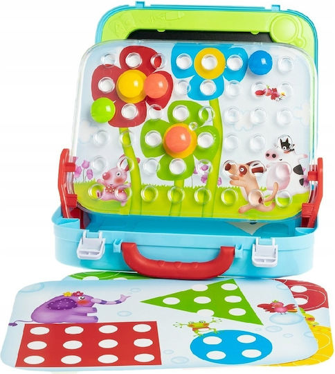 Tablă de Pictură Tip Valiză Mozaic 2 în 1 cu Roți Diverse Accesorii Multicolor
