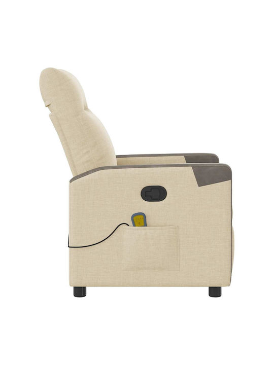 Relax Armchair Massage with Footstool Cream 50x54x100cm
