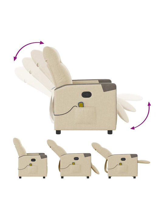 Relax Armchair Massage with Footstool Cream 50x54x100cm