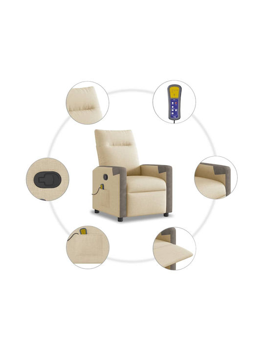 Relax Armchair Massage with Footstool Cream 50x54x100cm