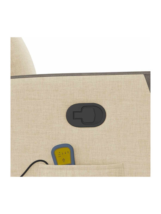 Relax Armchair Massage with Footstool Cream 50x54x100cm