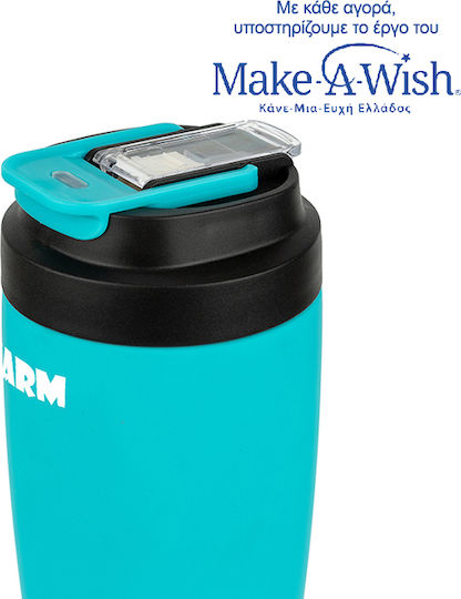Nava "we Care" Glass Thermos Stainless Steel 500ml Turquoise with Straw
