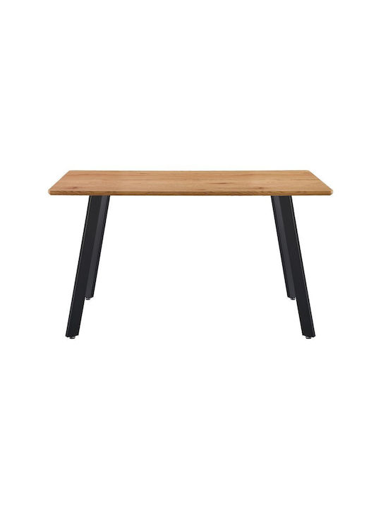 Toafel Table Wooden with Metal Frame Natural shade 140x80x75cm