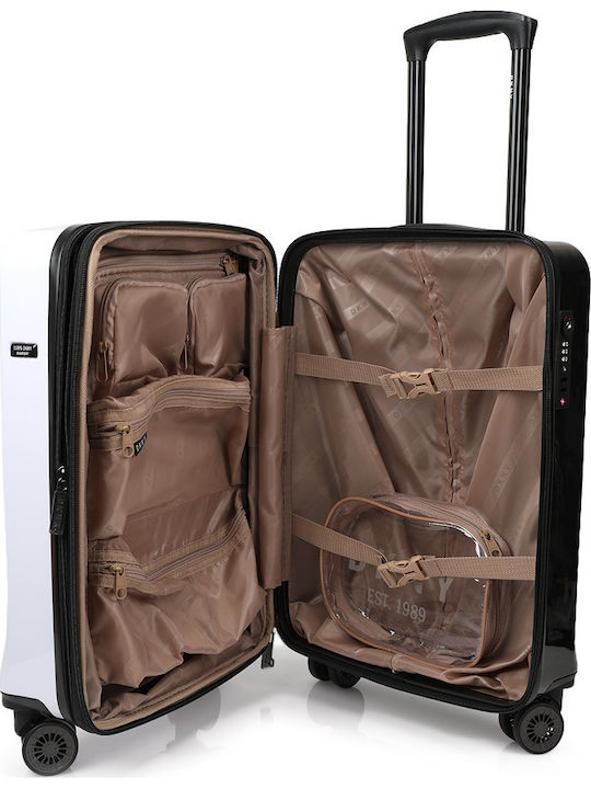 DKNY DKNY Kabinen-Reisekoffer Weiß/Schwarz mit 4 Rädern