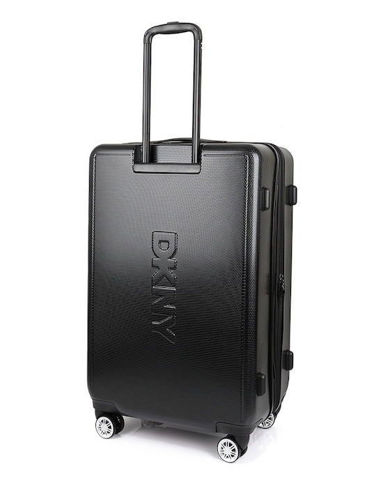 DKNY Μεγάλη Βαλίτσα Ταξιδίου Σκληρή Μαυρο με 4 Ρόδες