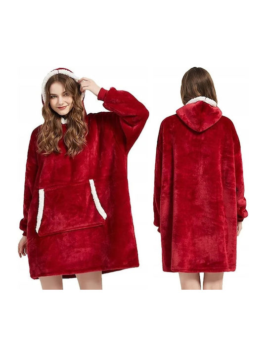 Κουβέρτα Fleece με Μανίκια 78x85εκ. Κόκκινη