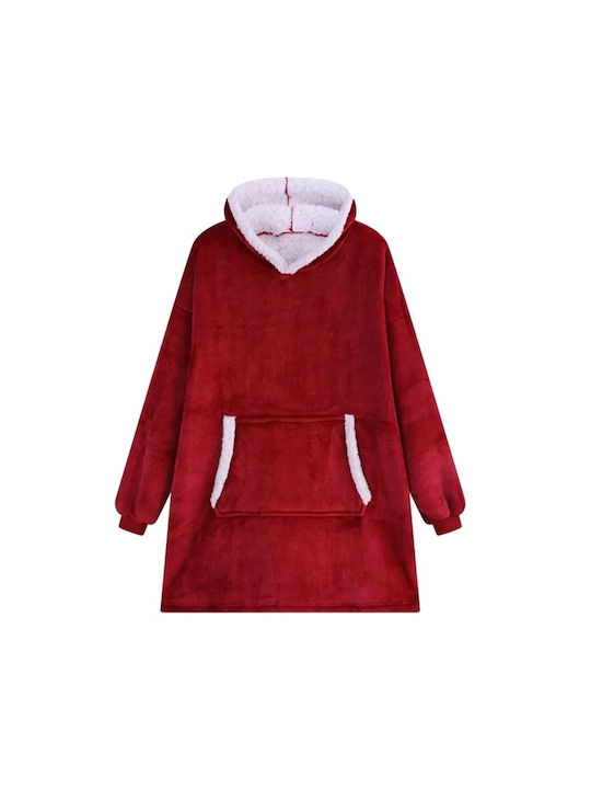 Κουβέρτα Fleece με Μανίκια 78x85εκ. Κόκκινη