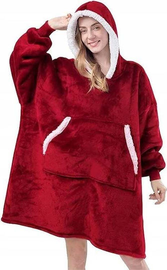 Κουβέρτα Fleece με Μανίκια 78x85εκ. Κόκκινη