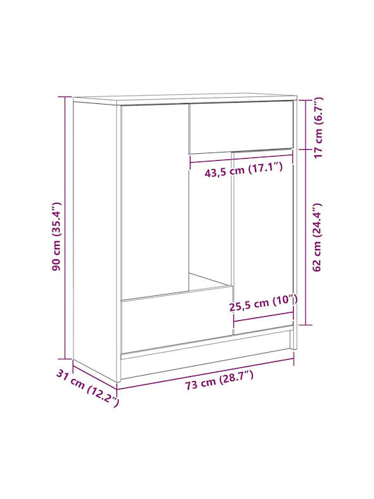 Συρταριέρα Креватокамарас Дървена Кафяв 73x31x90бр