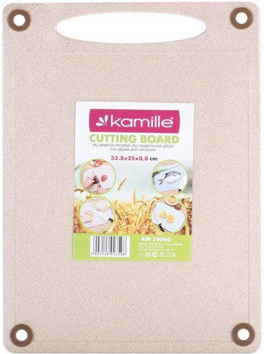 Kamille Rectangular Plastic Chopping Board Beige 33.8x25cm