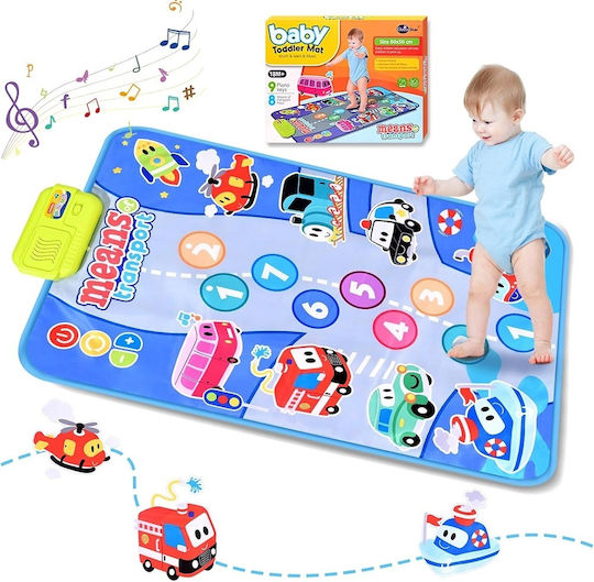 Covoraș Muzical pentru Copii 18 Luni+ Transport 17 Melodii Sunet Taste Numerice 80x50cm Multicolor