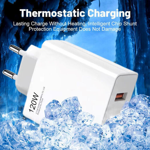 Φορτιστής με Θύρα USB-A και Καλώδιο USB-C 120W Quick Charge 5.0 Λευκός (EV-PS1120)