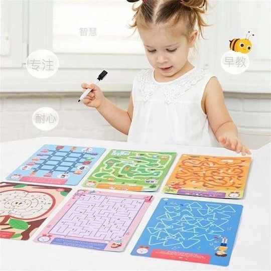 Joc Educațional Labirint 25 Plăci Reutilizabile Copii 5 Ani+ Nivel 4 14 X 19cm Multicolor