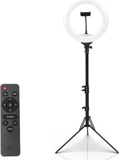 Andowl Ring Light 20cm 3200 - 5600K με Τρίποδο Δαπέδου και Βάση για Κινητό