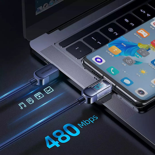 Joyroom USB 2.0 Cable USB-C Male - USB-C 100W PD Blue 1.2m S-CC100A4