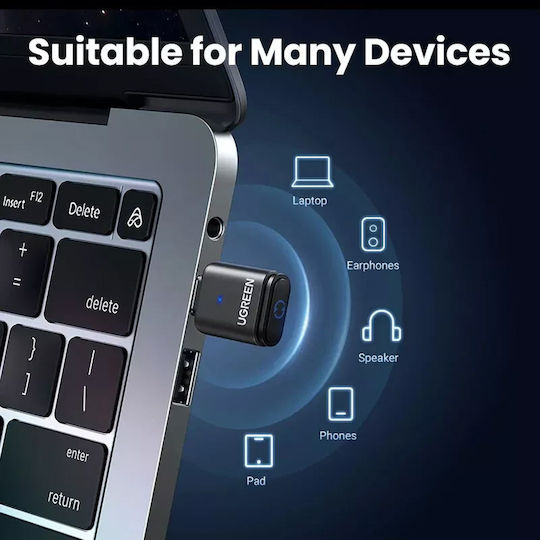 Ugreen USB-C Bluetooth 5.3 Adapter με Εμβέλεια 10m (45008)