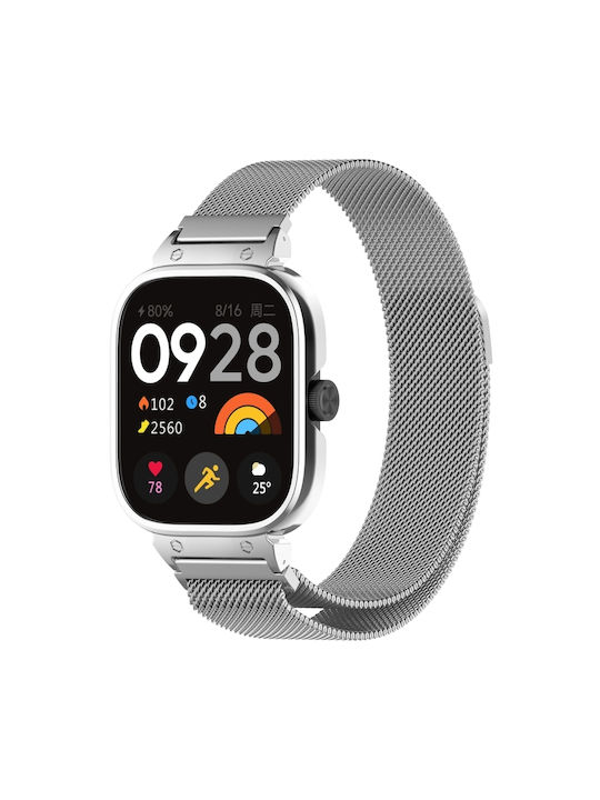 Redmi Watch 5 Xiaomi Redmi Watch 4 Θήκη Ρολογιού Μεταλλικό Πλαίσιο Ενσωματωμένη Ταινία Milan Magnetic Steel Mesh Band Ασημί Redmi Watch 5 Xiaomi Redmi Watch 4 Θήκη Ρολογιού Μεταλλικό Πλαίσιο Ενσωματωμένη Ταινία Milan Magnetic Steel Mesh Band Ασημί