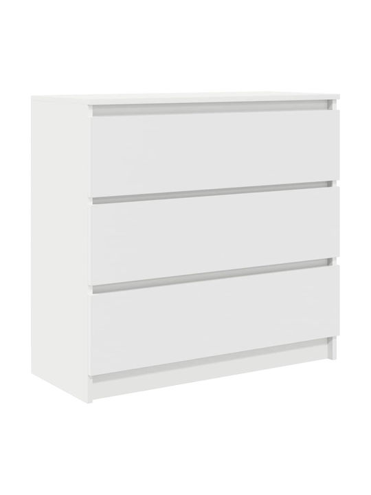 Wooden Chest of Drawers White 80x35x80cm