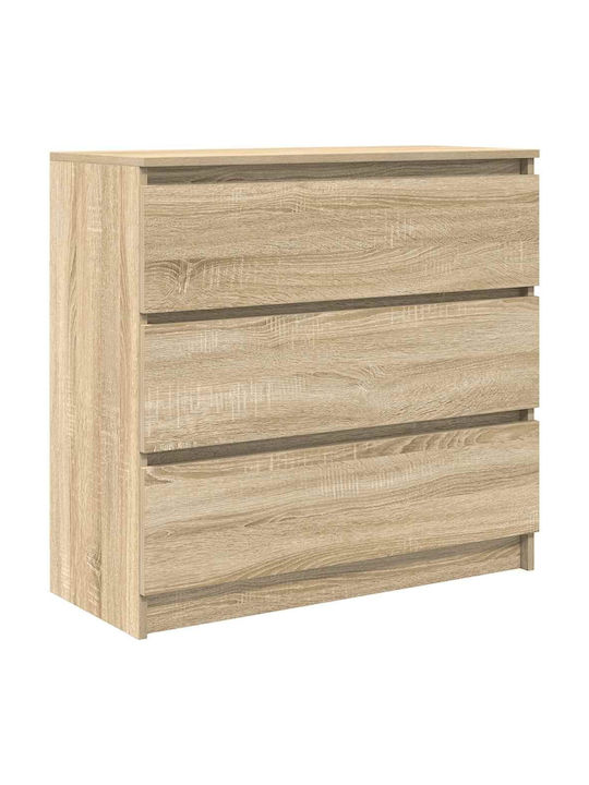 Wooden Chest of Drawers Coffee 80x35x80cm