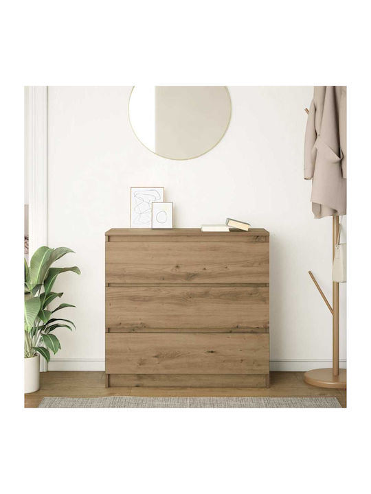 Wooden Chest of Drawers Coffee 80x35x80cm