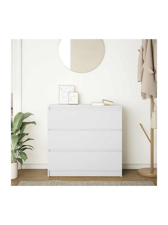 Wooden Chest of Drawers White 80x35x80cm