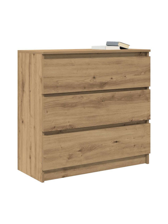 Wooden Chest of Drawers Coffee 80x35x80cm