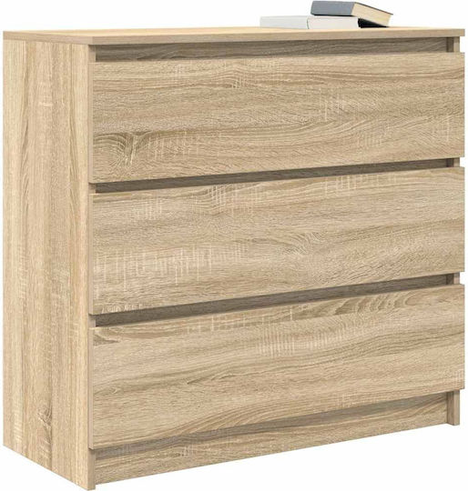 Συρταριέρα Κρεβατοκάμαρας Ξύλινη Καφέ 80x35x80εκ.