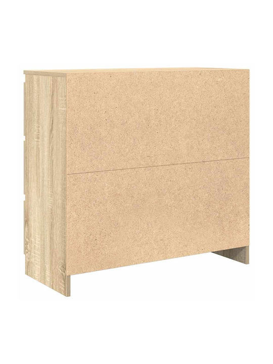 Wooden Chest of Drawers Coffee 80x35x80cm
