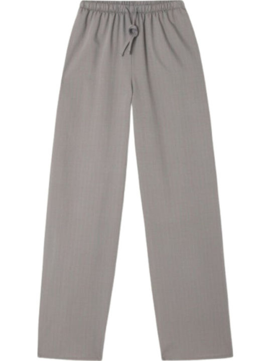 Women's Fabric Trousers Grey/fuchsia