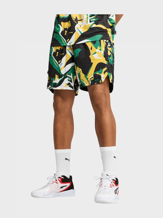 Men's Athletic Shorts Black - Green