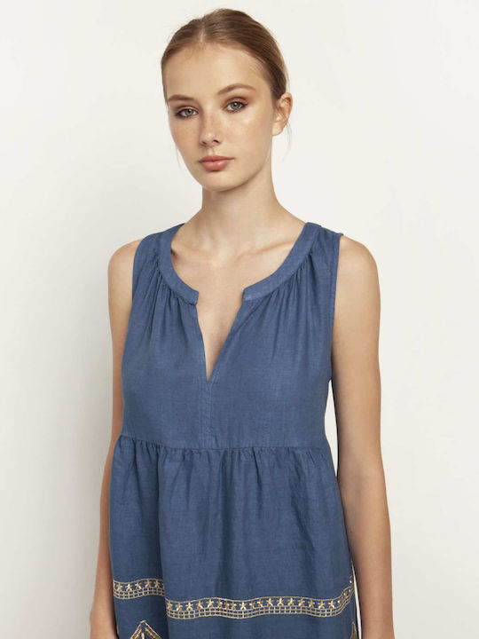 Greek Archaic Kori Dress All Day Blue