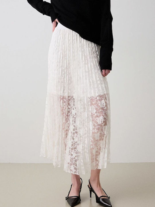Midi Fustă Off White