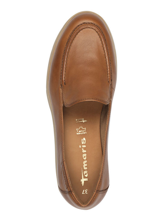 Leather Women's Moccasins in Brown Color