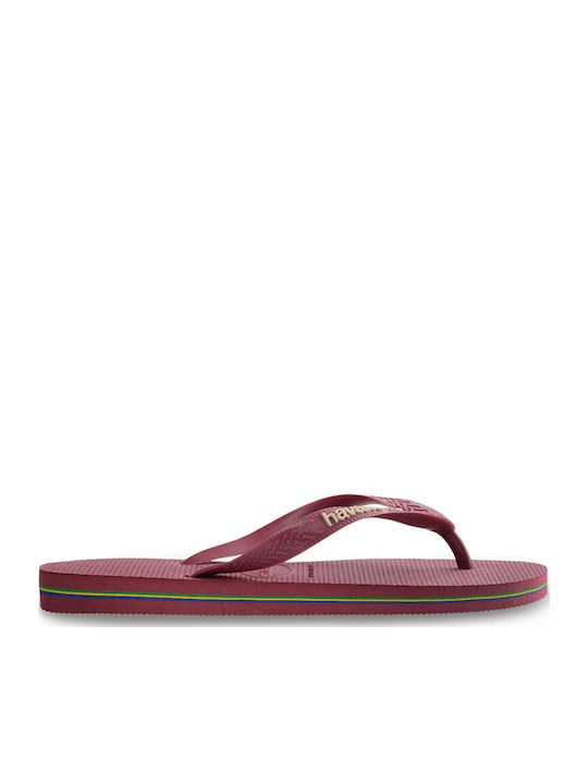 Brasil Logo Women's Flip Flops Purple