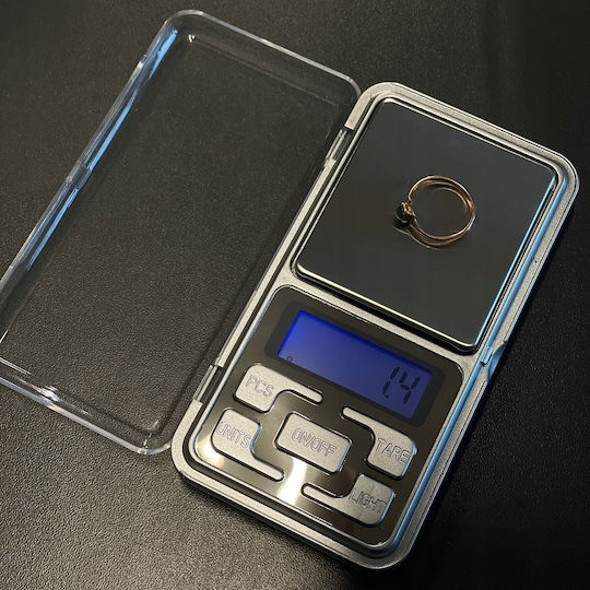 Ruhhy Elektronisch Präzisionswaage mit einer Wiegekapazität von 0.09kg und einer Unterteilung von 0.1gr