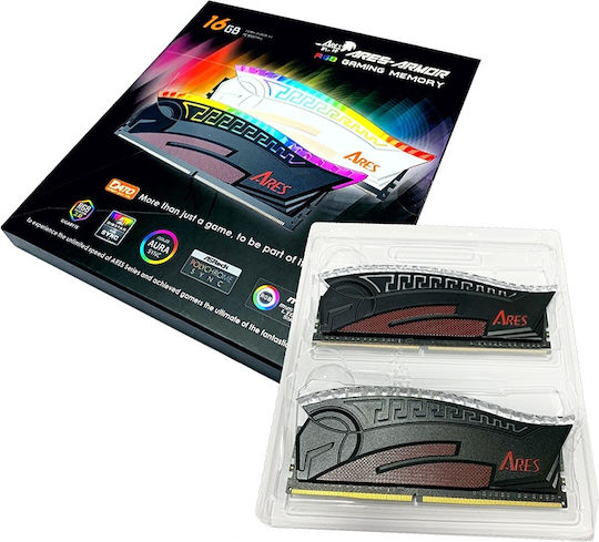 Dato Ares Armor 16GB DDR4 RAM with 2 Modules (2x8GB) and 3600 Speed for Desktop (AMRGB8GX216G36K)