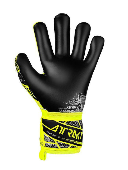 Reusch Attrakt Freegel Kids Goalkeeper Gloves Yellow