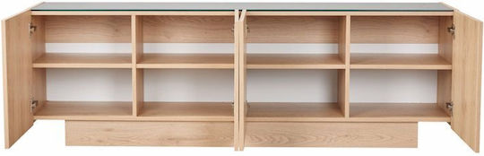 Liberta TV-Ständer Cubius aus Holz & Glas Natur M182xT39xH59cm
