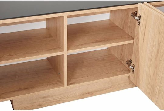 Liberta TV-Ständer Cubius aus Holz & Glas Natur M182xT39xH59cm