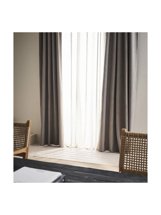 Gofis Home Curtain Blackout with Pencil Pleat Black Gray 155x280cm