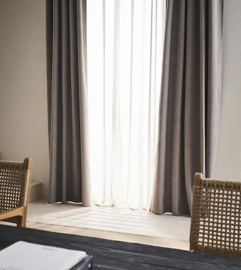 Gofis Home Black Συσκότισης με Τρέσα Γκρι 155x280εκ.